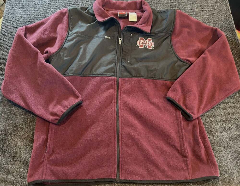 Genuine Stuff Mississippi State Bulldogs Full-Zip Fleece Jacket Maroon XL